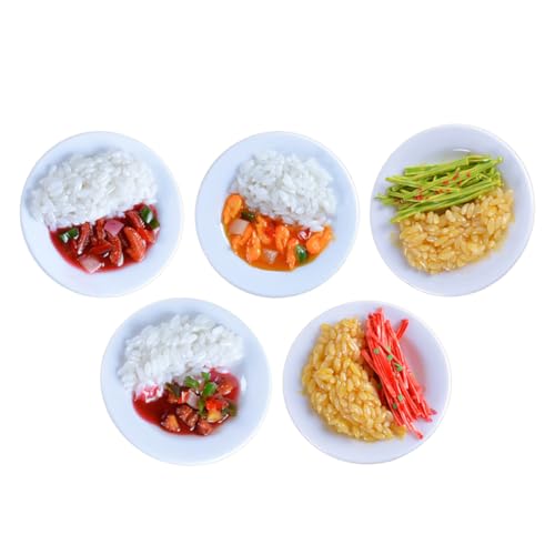 HANABASS 5 Stück Teiliges PVC Fake Food Modell Chinesisches Reispfanne Simulationsspielzeug für Küche und Fotografie Realistische Dekoration und Rollenspiel Zubehör HANABASS 5 Stück Teiliges PVC Fake Food Modell Chinesisches Reispfanne Simulationsspielzeug für Küche und Fotografie Realistische Dekoration und Rollenspiel Zubehör von HANABASS
