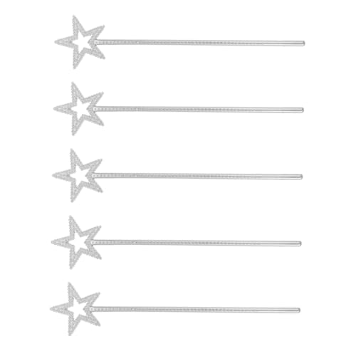 HANABASS 5 Stück Teiliges Pentagramm Stern Sternenstäbe aus Kunststoff Silberfarben Leichte Performance Requisiten für Kindergeburtstag Halloween Prinzessin Kostüm und Party Zubehör HANABASS 5 Stück Teiliges Pentagramm Stern Sternenstäbe aus Kunststoff Silberfarben Leichte Performance Requisiten für Kindergeburtstag Halloween Prinzessin Kostüm und Party Zubehör von HANABASS