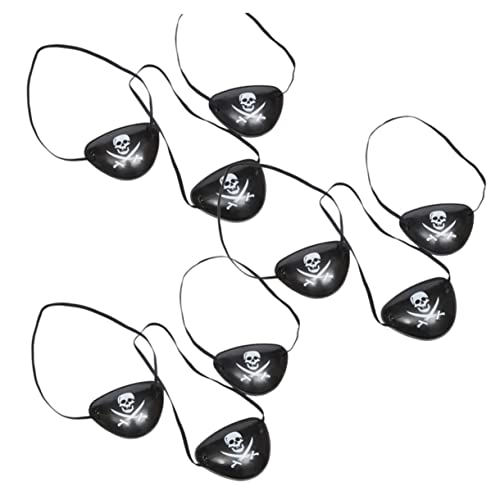 HANABASS 5 Stück Teiliges Piraten Augenklappen Schwarz für Halloween Karneval Maskerade Kostüm Party Leicht und Bequem Piraten Accessoire für Fasching und Cosplay von HANABASS