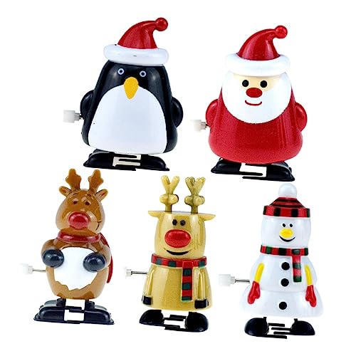 HANABASS 5 Stück Teiliges Weihnachts Aufziehspielzeug mit Schneemann Santa Pinguin und Rentier Bunte Figuren Sich Bewegende Weihnachtsdeko als für Festtagsfeiern HANABASS 5 Stück Teiliges Weihnachts Aufziehspielzeug mit Schneemann Santa Pinguin und Rentier Bunte Figuren Sich Bewegende Weihnachtsdeko als für Festtagsfeiern von HANABASS