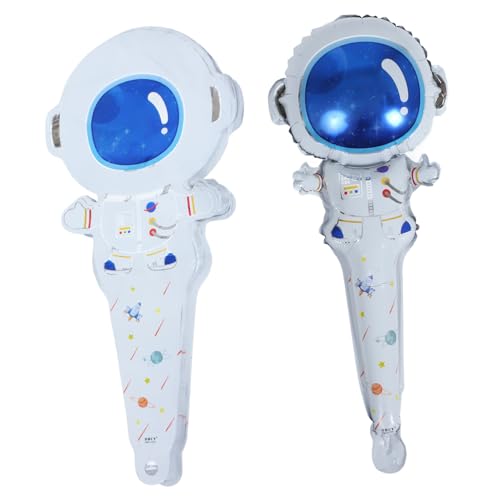 HANABASS 50 Stück Astronautenballons Tragbare Aufblasbare Ballons Kleine Kinderballons Heliumballons Mit Weltraumthema Astronauten Folienballons Geburtstag Bunte LED Dekorationen von HANABASS