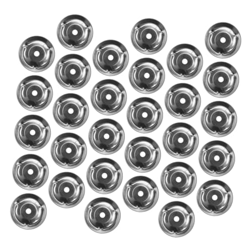 HANABASS 50 Stück Becken Blatt Glocke Trommel-Becken-Glocke Tamburin-glockenring Crash-Becken Trommelteile Musikinstrument Trommel Becken Percussion-Ching-Ring Rostfreier Stahl Silver von HANABASS