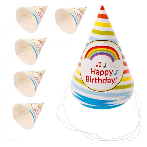 HANABASS 50 Stück Bunte Papier Geburtstag Party Hüte Leicht und Robust Passend für Erwachsene für Geburtstagsfeier Dekoration von HANABASS