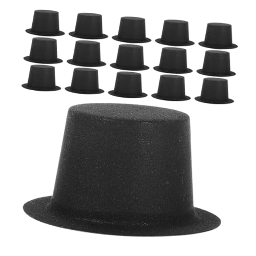 HANABASS 50 Stück Mini Filzhüte Schwarz Kleine Clownshüte aus PVC zum Basteln DIY Schneemann Dekoration Weihnachtsdeko Kreative Miniatur Puppenhüte für Heimdeko Festliche Feiern von HANABASS