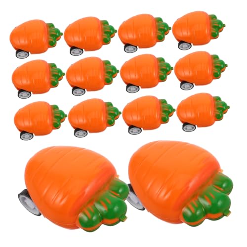 HANABASS 50 Stück Mini Rückziehspielzeug Autos Karottenform Kreative Ostereier Spielzeugfahrzeuge für Kleinkinder Ostergeschenke und Partys von HANABASS