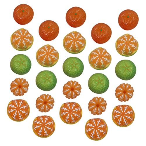 HANABASS 50 Stück Simuliertes Orangefarbenes Zubehör Schmuckherstellung Fruchtanhänger Fruchtzauber Künstliche Orangen Orangefarbene Reize Künstliche Früchte Orange Mini-früchte Harz von HANABASS