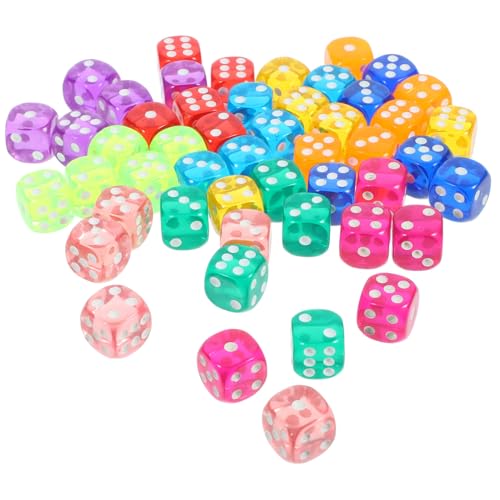 HANABASS 50 Stück Teiliges Acryl Transparent Abgerundete Ecken für Brettspiele Partyspiele Familien Erwachsenen würfelspiel Zubehör von HANABASS
