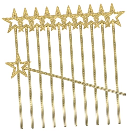 HANABASS 50 Stück Zauberstäbe für Cosplay Fünfzackige Fairy Wands Gold für Bühnenaufführungen Partys und von HANABASS