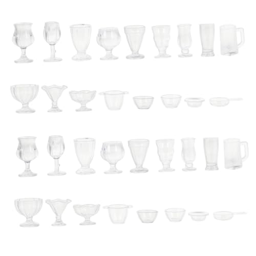 HANABASS 51 Stück Bonbon-Modell bastel Set für für weinachtsgeschenk miniaturhaus Modellbau Kid Toys Mini-Tasse Mini-Cup-Dekoration Mini-Weinbecher Plastik von HANABASS