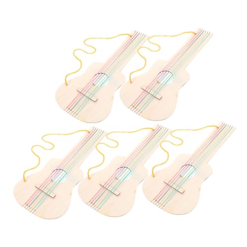 HANABASS 5Stücke DIY Unvollendete Holzgitarre Rohling für Unlackierte Graffiti Gitarre Robustes Holzmaterial für Kreative Bastelprojekte und Handgefertigtes Holzspielzeug von HANABASS