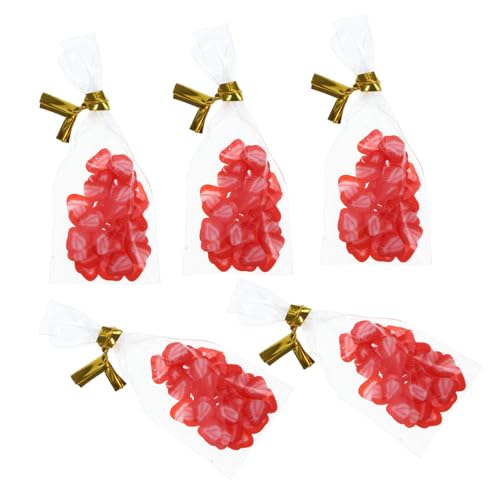 HANABASS 5Stücke Miniatur Süßigkeitstüten Erdbeer Bonbons für Puppenhaus Realistische Deko Modelle für Mini Küchen und DIY Projekte Foto Requisiten und Dekoratives von HANABASS