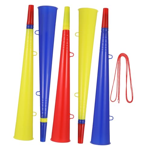 HANABASS 5Stücke Teiliges Stadionhorn aus Langlebigem Kunststoff Lautstarke Trompeten für Sportveranstaltungen Partys und Konzerte Mixed Color Requisiten von HANABASS