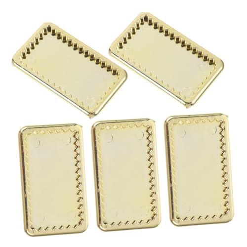 HANABASS 5Stücke Teller für Puppenhaus Goldene Mini Teller für DIY Basteln und Dekoration Mini Geschirr Requisiten für Mini und Mikrolandschaft von HANABASS