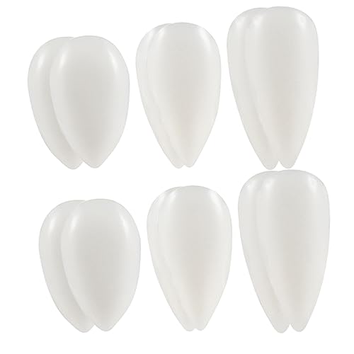 HANABASS 6 Paare Halloween Vampirzähne aus Sicherem Harz Fake Fangs für Halloween Party Requisiten Cosplay Zubehör für Erwachsene und Verschiedene Dekoration und von HANABASS