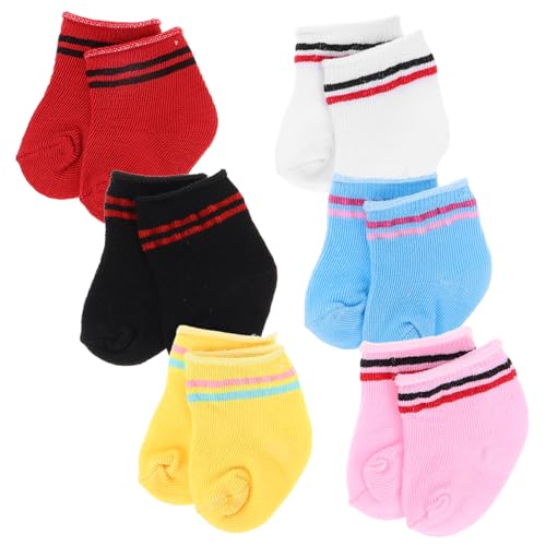 HANABASS 6 Paare Puppenzubehör Bunte Puppensocken für Puppen Miniaturoptionen für Kreative Kombinationen und Vielseitige Styles für Puppenhäuser HANABASS 6 Paare Puppenzubehör Bunte Puppensocken für Puppen Miniaturoptionen für Kreative Kombinationen und Vielseitige Styles für Puppenhäuser von HANABASS