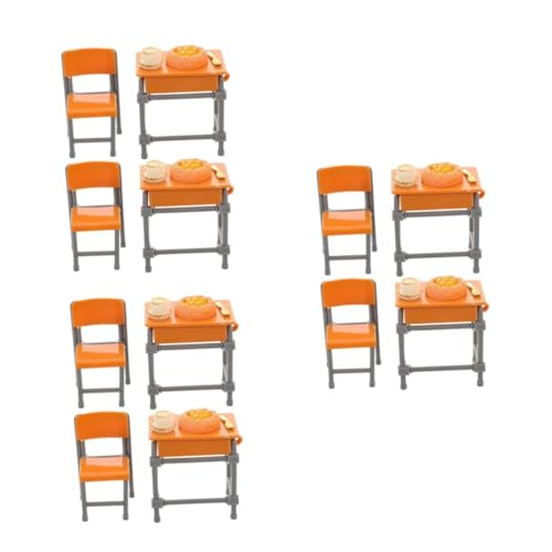 HANABASS 6 Sätze Miniatur Schreibtisch und Stuhl Set Teilig Realistische Puppenhaus Möbel DIY Bastelset mit Zubehör für Kreative Dekoration und Rollenspiele von HANABASS