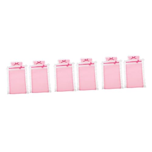 HANABASS 6 Sätze Puppenhaus Bettwäsche Set mit Decke Kissen Miniatur Schlafzimmer Zubehör für Dolls und Puppenbett Zubehör Spielset HANABASS 6 Sätze Puppenhaus Bettwäsche Set mit Decke Kissen Miniatur Schlafzimmer Zubehör für Dolls und Puppenbett Zubehör Spielset von HANABASS
