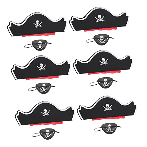HANABASS 6 Sätze Teiliges Halloween Piratenhut Set mit Augenklappen Stilvolles Piratenkostüm Zubehör Party Photo Props Geeignet für Halloween und Karneval Cosplay HANABASS 6 Sätze Teiliges Halloween Piratenhut Set mit Augenklappen Stilvolles Piratenkostüm Zubehör Party Photo Props Geeignet für Halloween und Karneval Cosplay von HANABASS