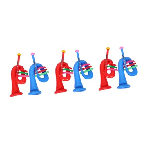 HANABASS 6 Stck. Aufblasbare Trompeten PVC Leichtes Tragbares Musikinstrument für Party Bühne Dekoration Geburtstagsgeschenk von HANABASS
