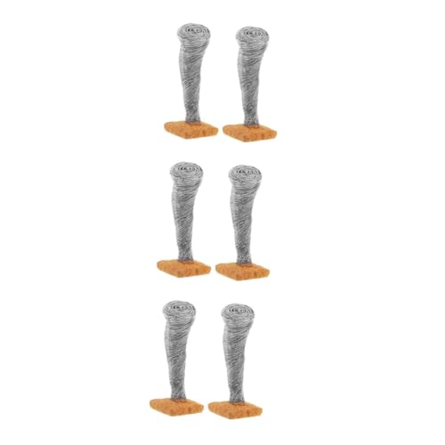 HANABASS 6 Stck. Miniatur Resin Tornado Skulptur Realistische Micro Landschaft Deko Wetterfest Stabile Resin Figurine für Sandtisch und Regal von HANABASS