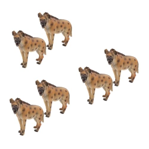 HANABASS 6 Stck. Teiliges Hyänen Realistische Wildtierfiguren aus Kindersicherem Kunststoff Pädagogisches Kognitives Lernspielzeug für Wildlife Sammlung und Interaktive von HANABASS