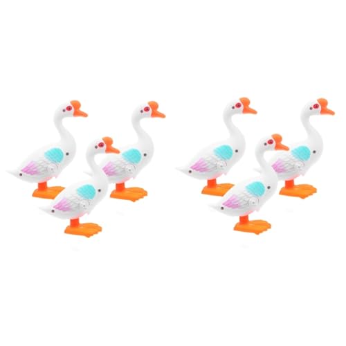 HANABASS 6 Stck. Wind Up Teiliges Aufziehbare Weiße Gänse Lernspielzeug zur Motorikförderung für Junge Mädchen und Kleinkinder Geeignet als für Ostern Weihnachten von HANABASS