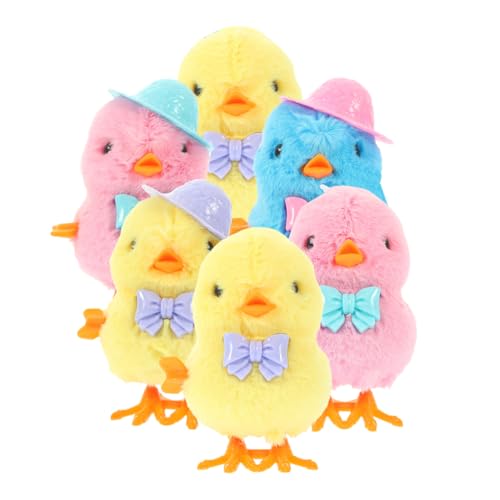 HANABASS 6 Stück Aufzieh Küken für Lustige Plüschhühner als Ostern Korb Füller Jumping Chick Modelle Sicheres von HANABASS