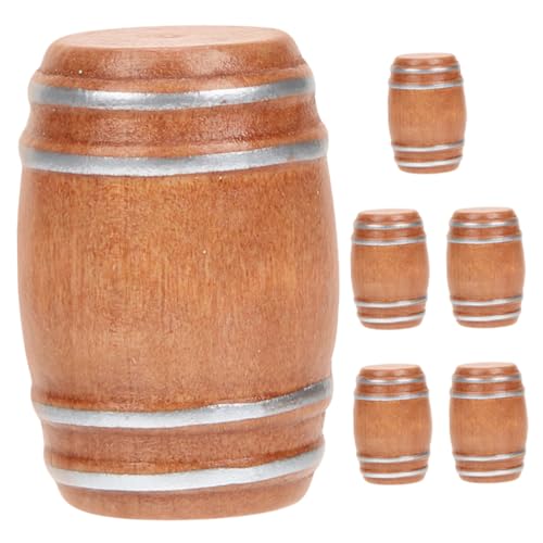 HANABASS 6 Stück Barzubehör Miniatur-Bierfässer Miniatur-Weinfass-Figur Mini-Bierfässer-Modelle Essiggurkenfass aus Holz Miniatur-Holzfass Mini-Holzfass hölzern Light Brown HANABASS 6 Stück Barzubehör Miniatur-Bierfässer Miniatur-Weinfass-Figur Mini-Bierfässer-Modelle Essiggurkenfass aus Holz Miniatur-Holzfass Mini-Holzfass hölzern Light Brown von HANABASS