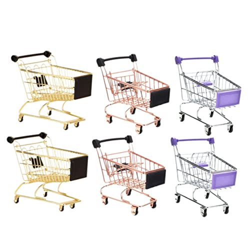 HANABASS 6 Stück Beauty Ei Aufbewahrungsornamente Kinderspielzeug Miniatur Puppenhauszubehör Einkaufen Mini Einkaufswagen Für Einkaufswagen Lebensmittelwagen Supermarkt von HANABASS