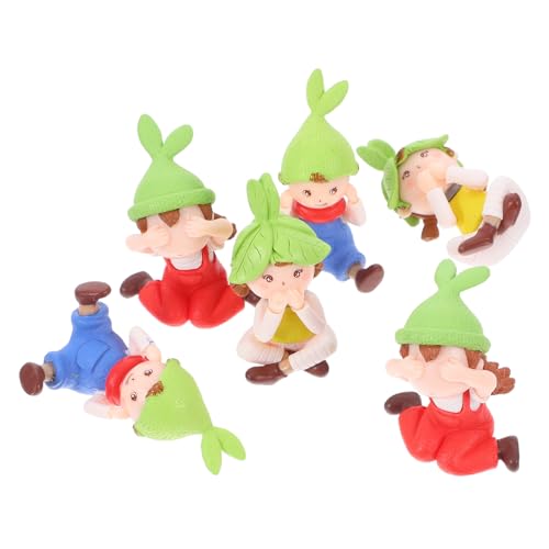 HANABASS 6 Stück Doll Dekorationen Kleine Figuren Miniatur-mädchenfiguren Süße Mädchenfigur Mädchen-Statue- Cartoon-Dashboard-Figuren Miniaturpuppenfiguren Puppendekore Plastik von HANABASS