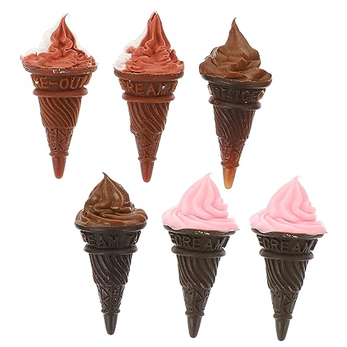 HANABASS 6 Stück Eiskrem aus Harz Teiliges Kawaii Puppenhaus Deko für Mini Eiscreme Figuren zur Kreativen Gestaltung von DIY Szenen Realistische und Sichere Dekoration von HANABASS
