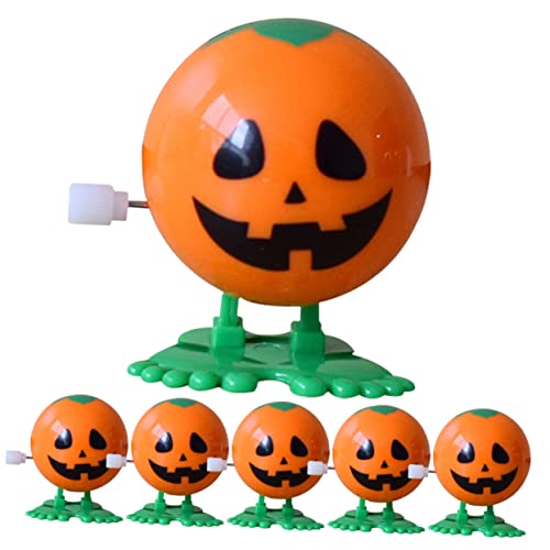 HANABASS 6 Stück Halloween Wind Up Laufende Kürbisfiguren für Kinderpartys Lustige Mechanische Spielzeuge für Halloween Dekoration und von HANABASS
