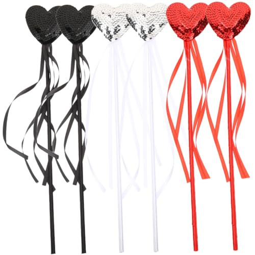HANABASS 6 Stück Herzförmige Glitzer Zauberstäbe für Teiliges mit Bunten Herzen für Party Accessoires für Halloween und Festlichkeiten HANABASS 6 Stück Herzförmige Glitzer Zauberstäbe für Teiliges mit Bunten Herzen für Party Accessoires für Halloween und Festlichkeiten von HANABASS