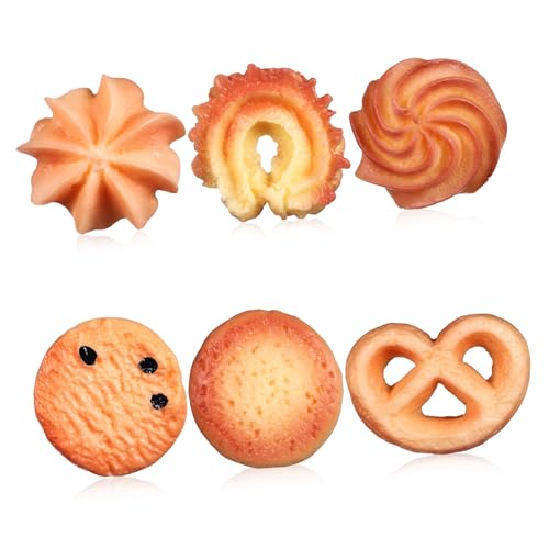 HANABASS 6 Stück Kekszubehör Essen Gebäck Wagen Plätzchen Mini mutfak aksesuarları küchenaccecoires Keksformen-Set küchenaccessoires Dessert-Modell Tischdekoration für Desserts Plastik von HANABASS