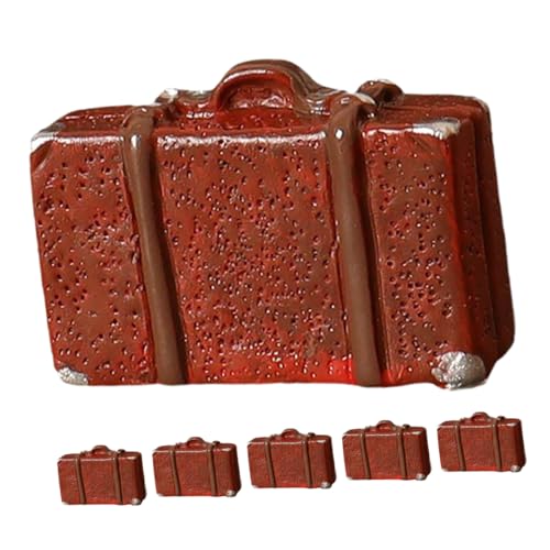HANABASS 6 Stück Koffer Requisiten Mini -Puppenkoffer Party realistisch Reisen winziger Koffer Reisespielzeug Puppenhausgepäck Miniaturgepäck Mini-Koffer- Miniaturmöbel Harz von HANABASS