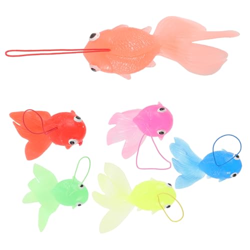 HANABASS 6 Stück Kreative TPR Lustige Fake Fische für Aquarium Dekoration Halbtransparente Softgummi Fische für Geeignet für Zuhause und von HANABASS