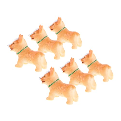 HANABASS 6 Stück Mikro-Landschaftsverzierung DIY Puppenhaus Zubehör Niedliche Hund Figuren Mini Hund Deko Resin Figuren Hund Dekoration Miniaturfiguren zum Basteln Miniaturharztiere von HANABASS
