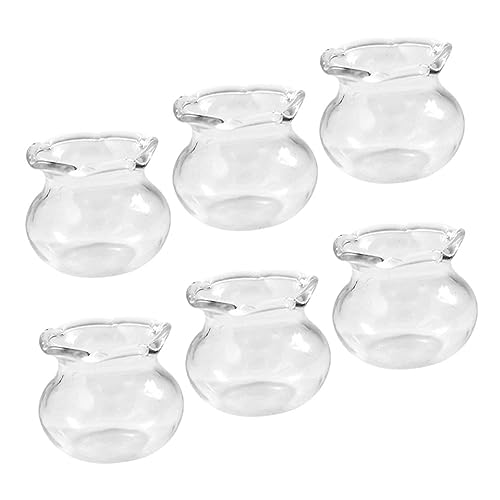HANABASS 6 Stück Mini Aquarium Aus Glas Fischglasmodelle Miniatur Szenenzubehör Simulations Aquarium Modell Aquarium Und Fischdekor Mini Aquarium Mini Aquarium Transparent von HANABASS