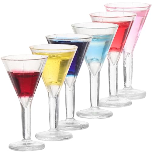 HANABASS 6 Stück Mini -Cocktails Miniaturdekor Miniaturspielzeug Mini-cocktailgläser Klein Mini Weingläser Miniatur -cocktailgläser Kinderspielzeug Mini- Puppenhaus-Cocktails Harz von HANABASS