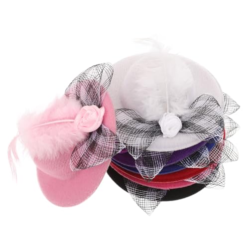 HANABASS 6 Stück Mini Hüte für DIY Projekte Teiliges Dekorative Hüte für Puppen und Tierfiguren Handwerkszubehör für Teeparty und Kreative Bastelideen von HANABASS