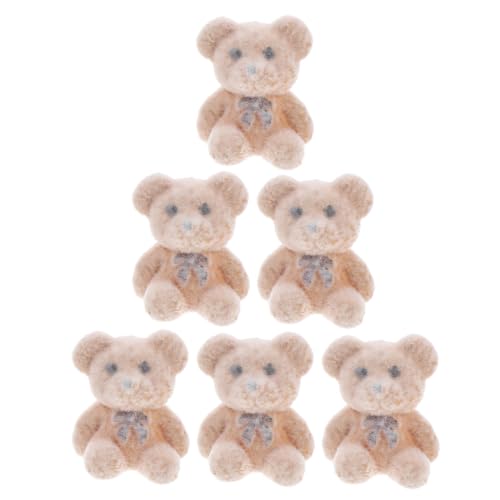 HANABASS 6 Stück Mini Plüschbären Charm Anhänger für Hochzeiten Geburtstagsfeiern und DIY Dekorationen Flocktierchen Hellbraun für Kreative und Partytüten HANABASS 6 Stück Mini Plüschbären Charm Anhänger für Hochzeiten Geburtstagsfeiern und DIY Dekorationen Flocktierchen Hellbraun für Kreative und Partytüten von HANABASS