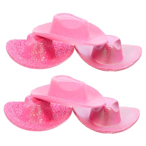 HANABASS 6 Stück Mini-cowboyhut Cowboy-Hut Cowboy-Cowgirl-Hut Stroh Winzig Hüte Masse Puppenhüte Selber Machen Mall-Hut Mini-Miniatur-Hut Austauschbare Puppenhüte Filzstoff von HANABASS
