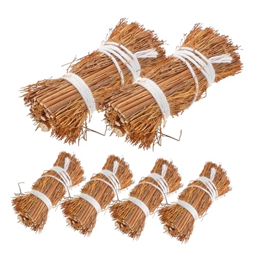 HANABASS 6 Stück Miniatur -Gras -Brennholz -Stapelmodell Bastelbedarf Realistische Miniaturen Tischdeko Heuballen Künstliches Heu zur Dekoration Heuballen zum Dekorieren Light Brown von HANABASS