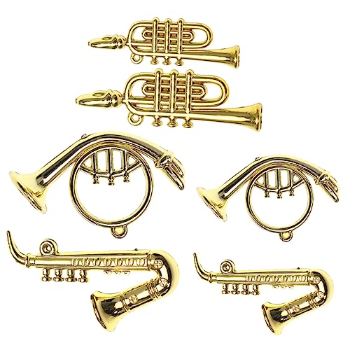 HANABASS 6 Stück Miniatur Musikinstrumente für Puppenhaus Teiliges Dekorationsset mit Trompete und Saxophon für Rollenspiele und Kreative Spielstunden HANABASS 6 Stück Miniatur Musikinstrumente für Puppenhaus Teiliges Dekorationsset mit Trompete und Saxophon für Rollenspiele und Kreative Spielstunden von HANABASS