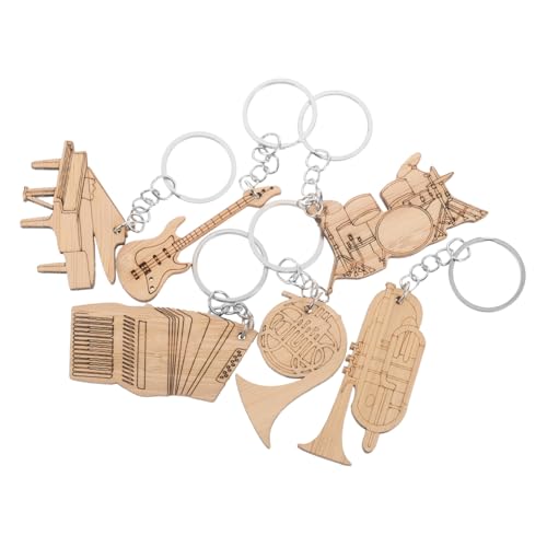 HANABASS 6 Stück Musikinstrument Schlüsselanhänger Geldbörse Handtasche Anhänger Charms Retro Musikparty Schlüsselanhänger Taschenzubehör Anhänger Mini Gitarren Anhänger von HANABASS
