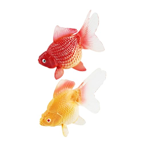 HANABASS 6 Stück Realistische Goldfisch Figur Leichtes Kunststoffmodell Detailgetreue Simulation Dekorativ für Aquarium Miniteich Terrarien Lebensechte Haltung Langlebiges Material von HANABASS