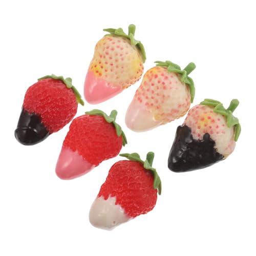 HANABASS 6 Stück Simulierte Sauce -Gras -Ornamente gefälschter Fruchtanhänger simuliertes Obst Künstliche Früchte für Kuchen dekorative Erdbeer-Requisite Mini-Fake-Obst PVC HANABASS 6 Stück Simulierte Sauce -Gras -Ornamente gefälschter Fruchtanhänger simuliertes Obst Künstliche Früchte für Kuchen dekorative Erdbeer-Requisite Mini-Fake-Obst PVC von HANABASS
