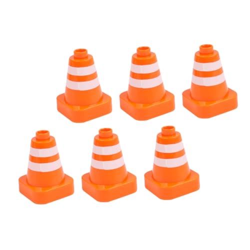 HANABASS 6 Stück Straßenschild Barrikade Zapfen Kleinkind Ausbildung Orangefarbene Mini Orangefarbene Verkehrskegel Straßenkegel Sicherheitskegel Verkehrszeichen Spiel Abs von HANABASS