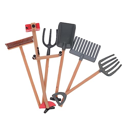 HANABASS 6 Stück Szenenmodell für landwirtschaftliche Geräte Farm Tool Model Miniature Farm Tool Mini Farm Decoration simuliertes landwirtschaftliches Gerät kleines Hauszubehör PVC von HANABASS