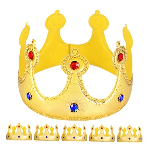 HANABASS 6 Stück Teiliges Goldene Geburtstagskronen für Kleinkinder Weiche Wiederverwendbare Königskronen Einfach zu Tragen Geeignet für Mittelalterliche Themen und Geburtstagsfeiern HANABASS 6 Stück Teiliges Goldene Geburtstagskronen für Kleinkinder Weiche Wiederverwendbare Königskronen Einfach zu Tragen Geeignet für Mittelalterliche Themen und Geburtstagsfeiern von HANABASS